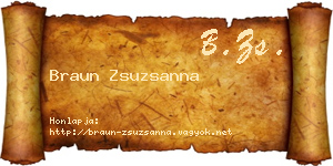 Braun Zsuzsanna névjegykártya